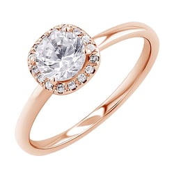 Verlobungsring im Halostil mit Lab Grown Diamanten Zulie
