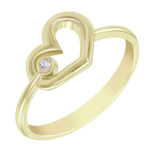 Goldener Herzring mit Diamant Balante