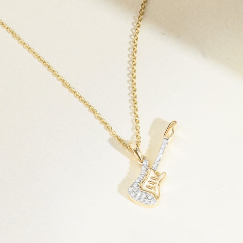 Anhänger mit Diamanten in Form einer Gitarre Amie