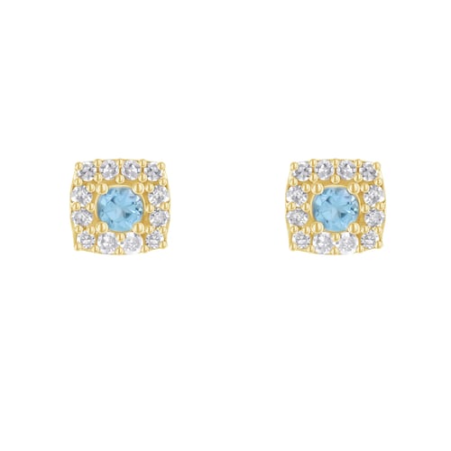 Silberne Ohrstecker mit Aquamarin und Lab Grown Diamanten Sukie