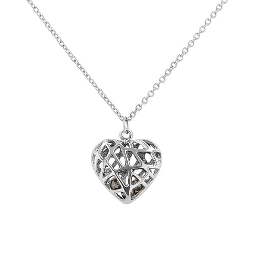 Herzförmiger Anhänger mit Perlen aus Salt and Pepper Diamanten Paisley