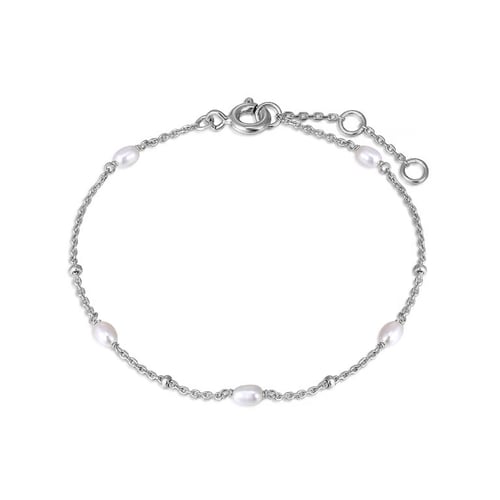 Silbernes Armband mit Perlen Malakai