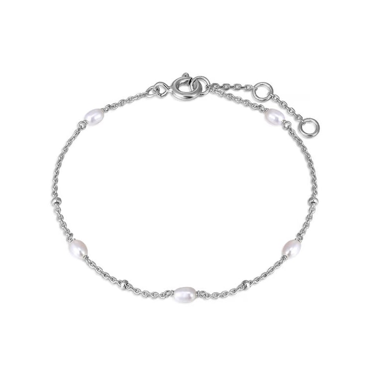 Silbernes Armband mit Perlen Malakai 163875