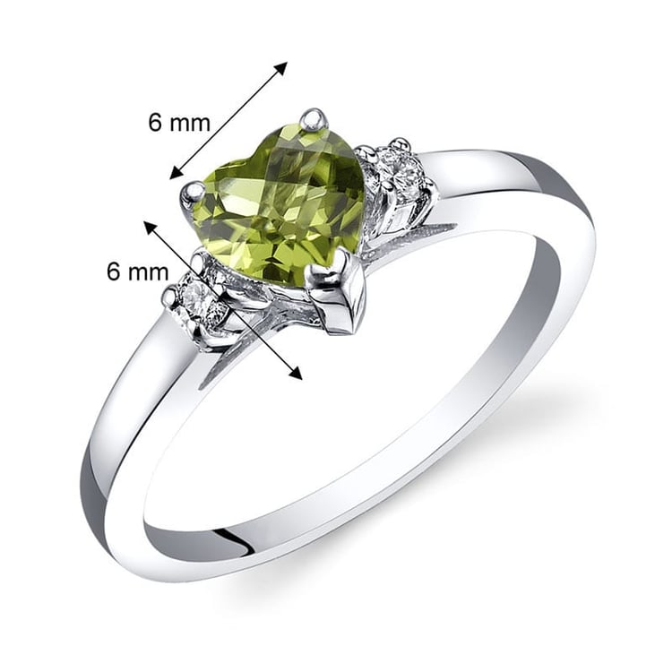 Goldring mit Olivin in Herzform und Diamanten Kira 28049