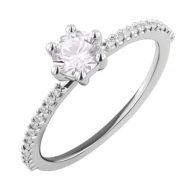Silberner Ring mit Moissaniten Cynthia