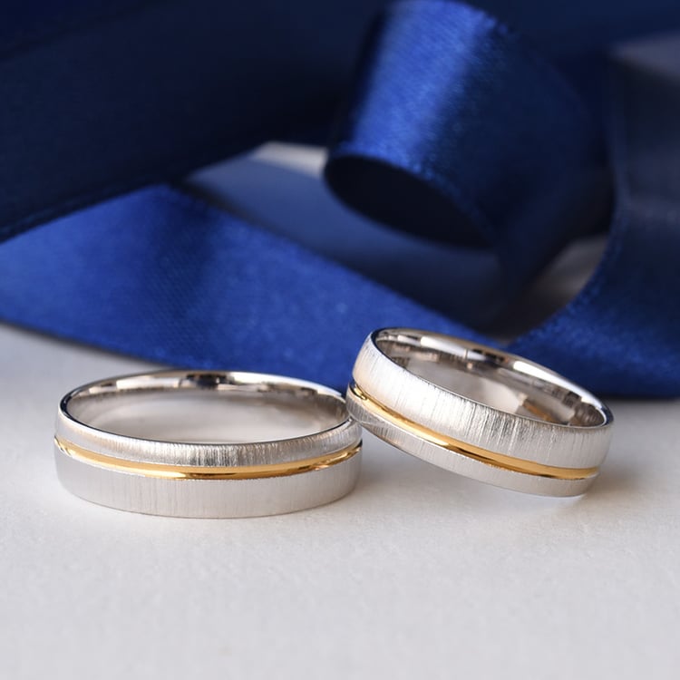 Goldene Eheringe aus kombiniertem Gold Miro 77713