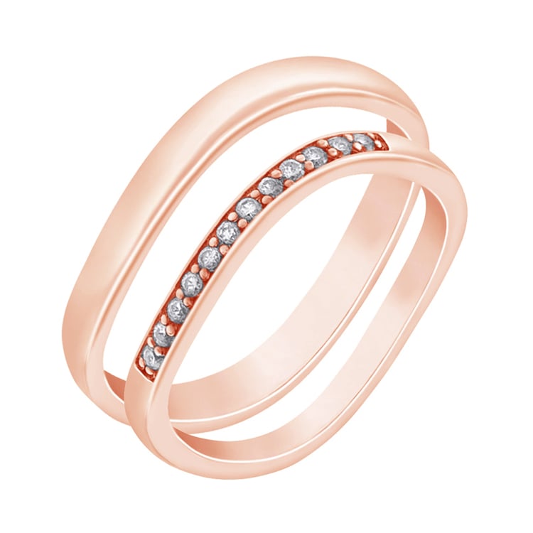 Unregelmäßige goldene Trauringe mit Diamanten Rahab 70944