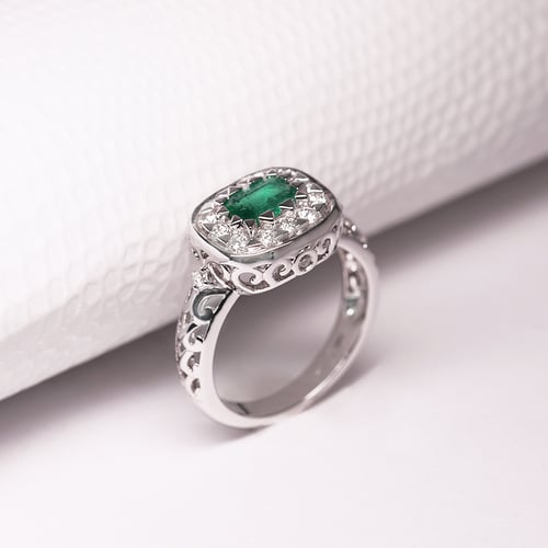 Goldring mit Smaragd und Diamanten Mare