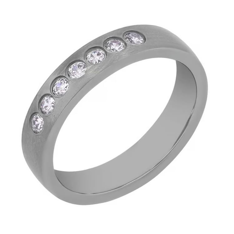 Ring aus Titan mit Zirkonia Dunn