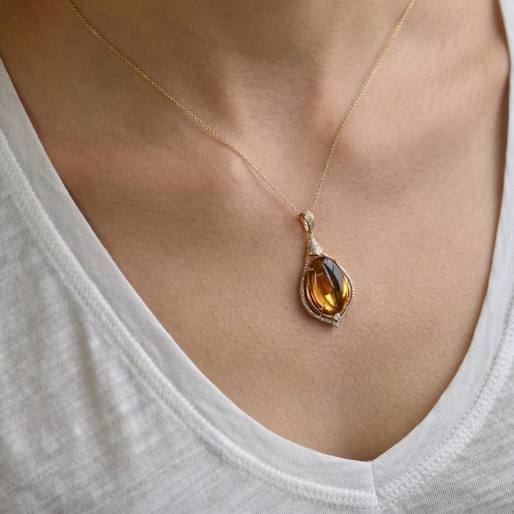 Goldene Kette mit Citrin 5250