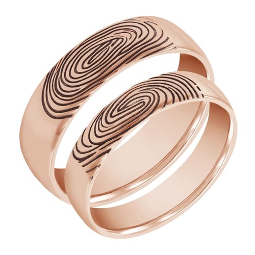 Exklusive Trauringe aus Gold mit Fingerabdruck Hiale