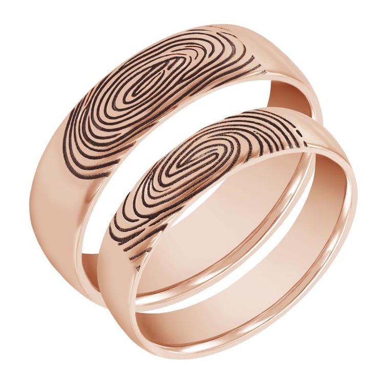 Exklusive Trauringe aus Gold mit Fingerabdruck Hiale 28721