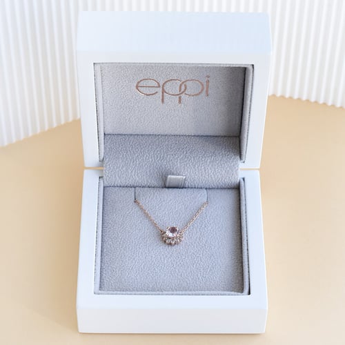 Goldene Kette mit Morganit Alayna