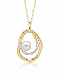 Silberner Perlenanhänger mit weißen Topasen Fenella