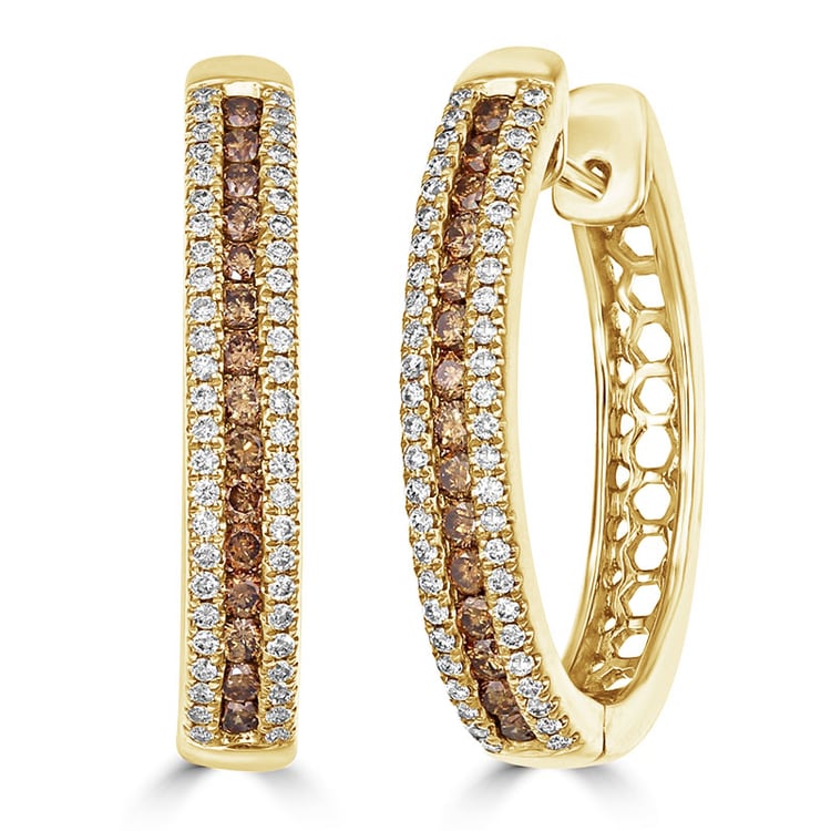 Ohrringe mit Champagner und weißen Diamanten Brittany 76272