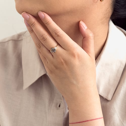Ring mit grauen Salt and Pepper Diamant Agathe