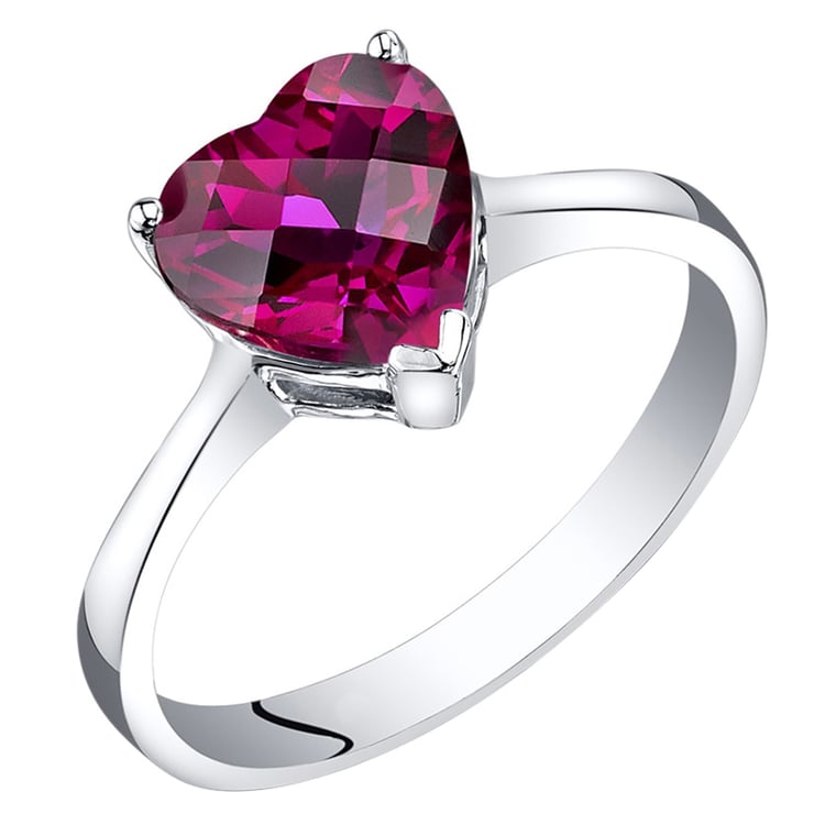 Romantischer Goldring mit Rubin in Form eines Herzens Perry