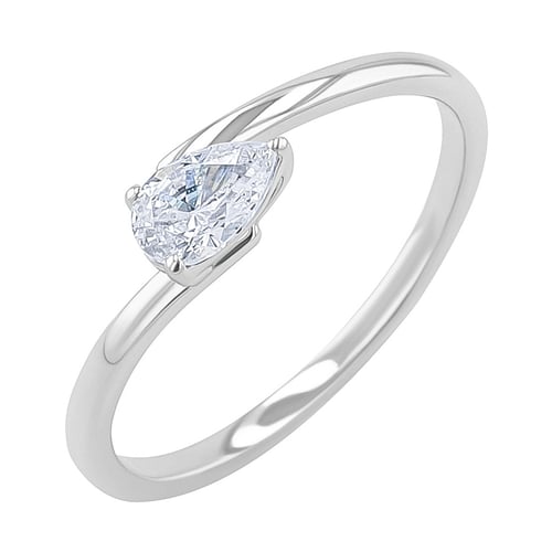 Unkonventioneller Verlobungsring mit einem Diamanten Hazel
