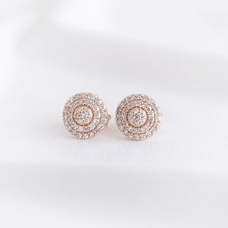 Silberne runde Ohrstecker mit Lab Grown Diamanten Cornelia 104029