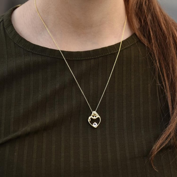 Anhänger Mutter und Kind mit Morganit und Diamant Ella 43664