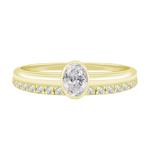 Goldenes Verlobungsset mit Diamant Iline