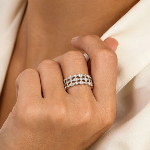 Moderner Ring aus Silber mit Lab Grown Diamanten Gunnar