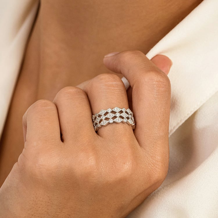 Moderner Ring aus Silber mit Lab Grown Diamanten Gunnar 162898