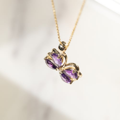 Anhänger mit Vierblatt aus Amethysten Celerity