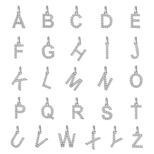 Silberner Buchstaben-Anhänger mit Lab Grown Diamanten Letra