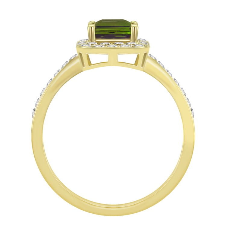 Goldring mit Turmalin und Diamanten, Nebenansicht 8497