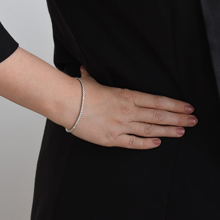 Silbernes Tennis Armband mit Lab Grown Diamanten Laurel 108002