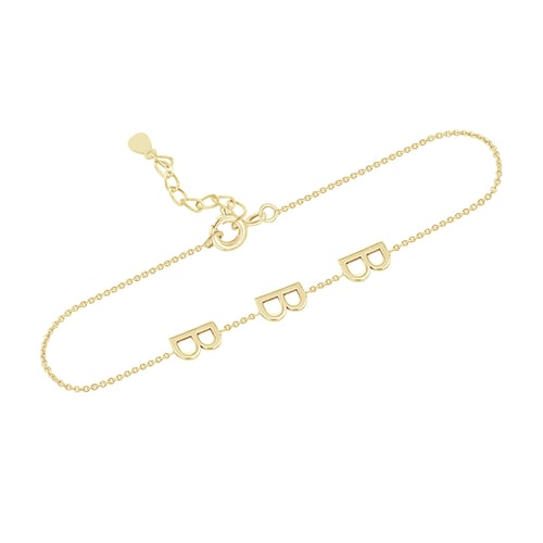 Silbernes Armband mit 3 Buchstaben Ihrer Wahl Annika