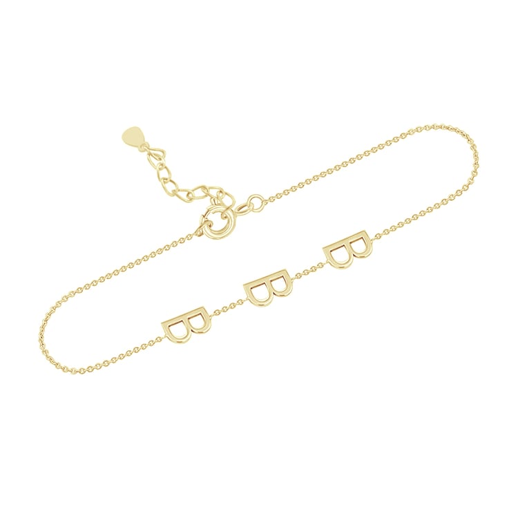 Silbernes Armband mit 3 Buchstaben Ihrer Wahl Annika 114768