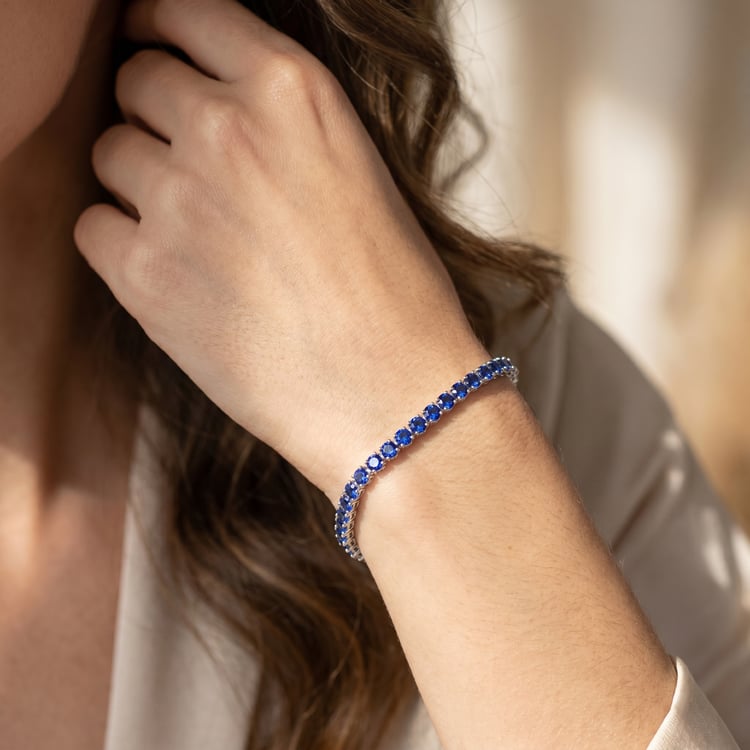 Elegantes silbernes Armband mit Saphiren Olga 166756