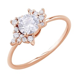 Cluster Verlobungsring mit Moissanit und Lab Grown Diamanten Talisha