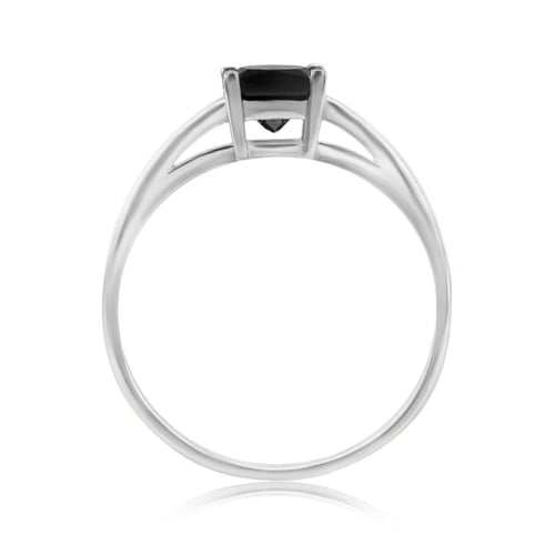 Eleganter Verlobungsring mit schwarzem Prinzess-Diamant Unnati