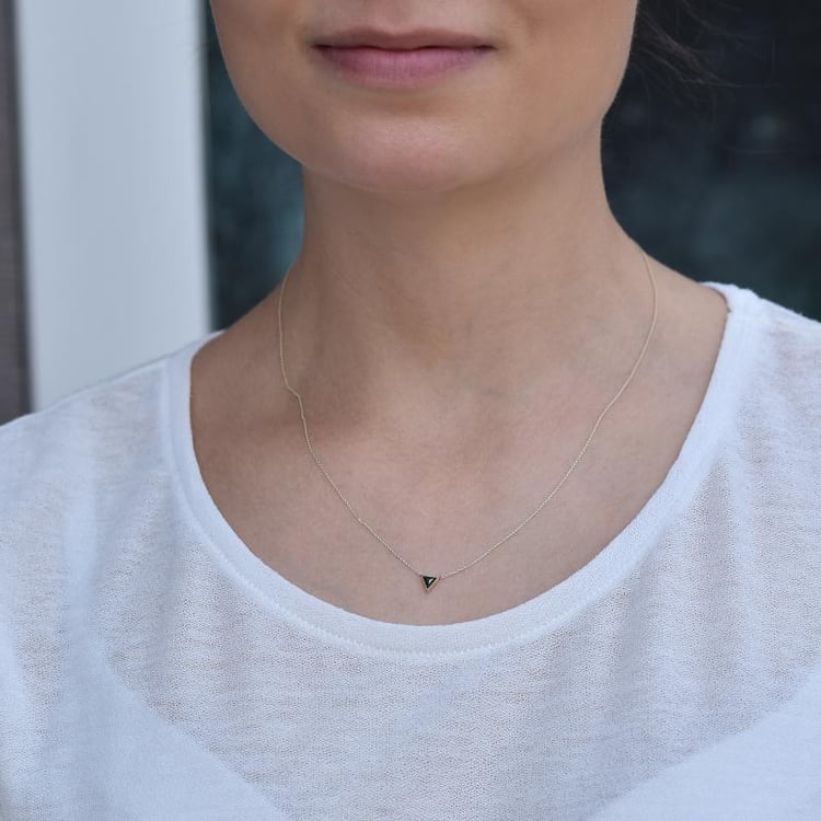 Goldene Halskette mit schwarzem Diamant Baya 32458