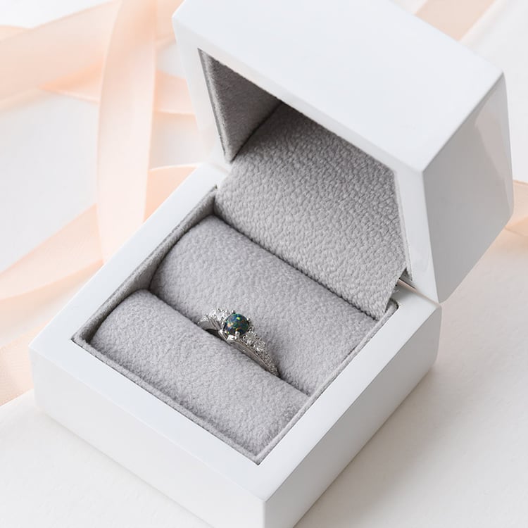 Ring aus Silber mit schwarzem Opal Tereza 92835