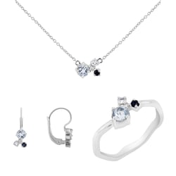 Schmuckset mit Aquamarinen, Saphiren, Mondsteinen und Diamanten Halli