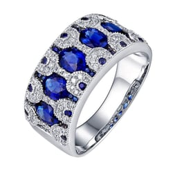 Ring mit ovalen Saphiren und Diamanten Soul