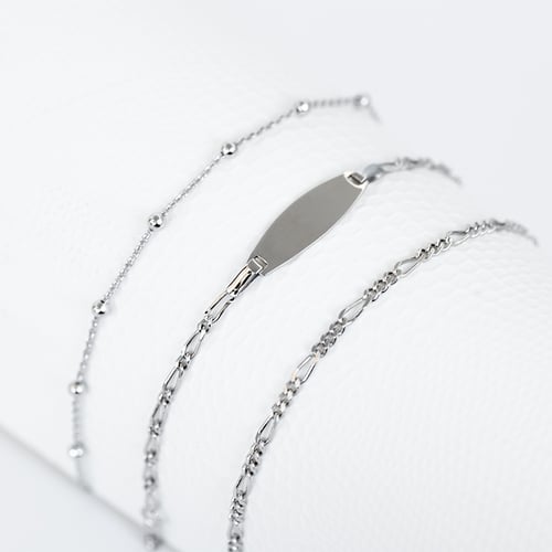 Silbernes Figaro Armband 21 cm