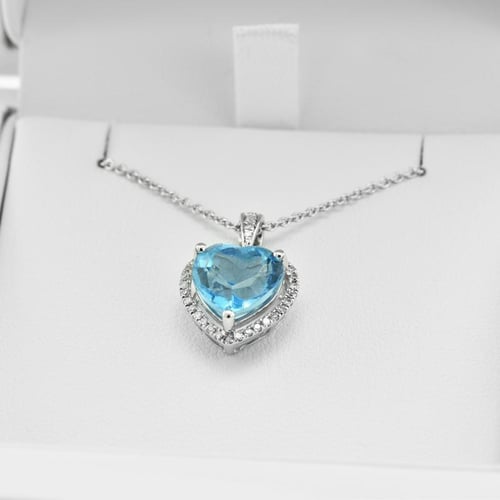 Anhänger in Herzform mit Topas und Diamanten Eliya