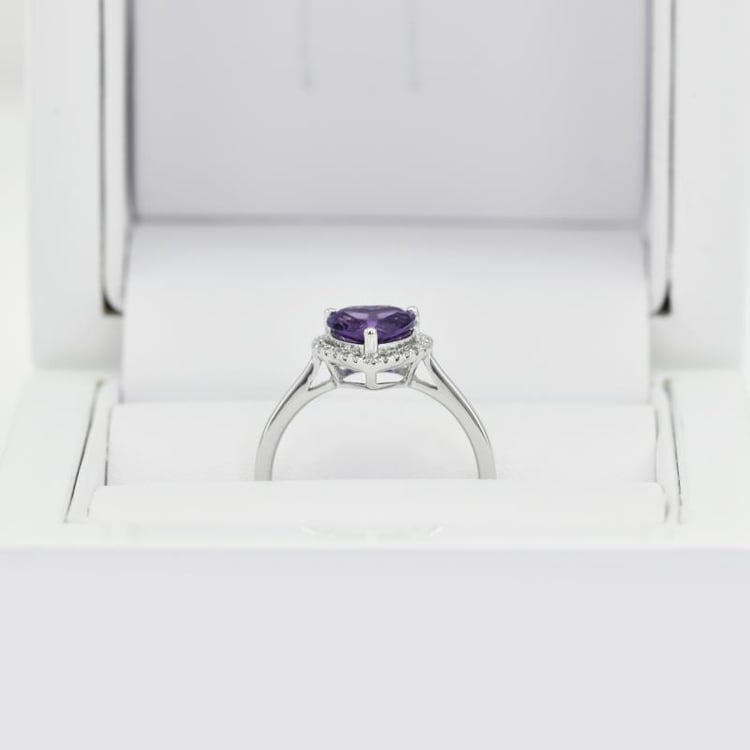 Goldring mit Amethyst in Herzform und Diamanten Connelly 15323
