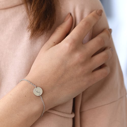 Silberarmband mit Diamant und Buchstabengravur Dian