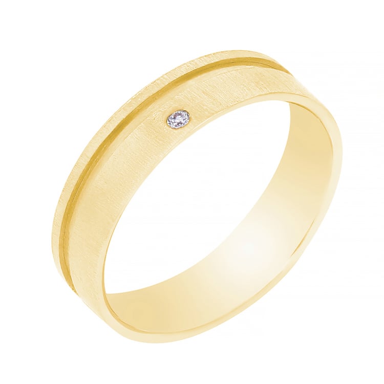 Goldene Eheringe mit Diamant Miah 105548