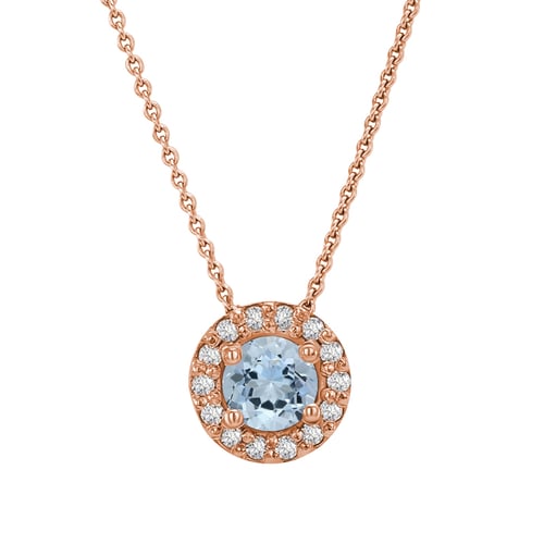 Halo-Anhänger mit Aquamarin und Diamanten Vicky