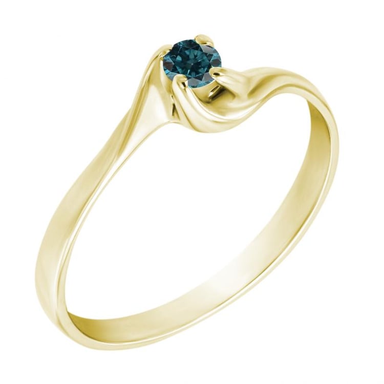 Blauer Diamanten in Goldring Ezzys 10609