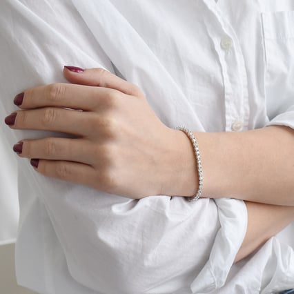 Silbernes Armband mit glitzernden Zirkonia Greer