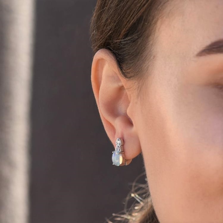 Hängeohrringe mit Opalen und Zirkonia Glory 106154