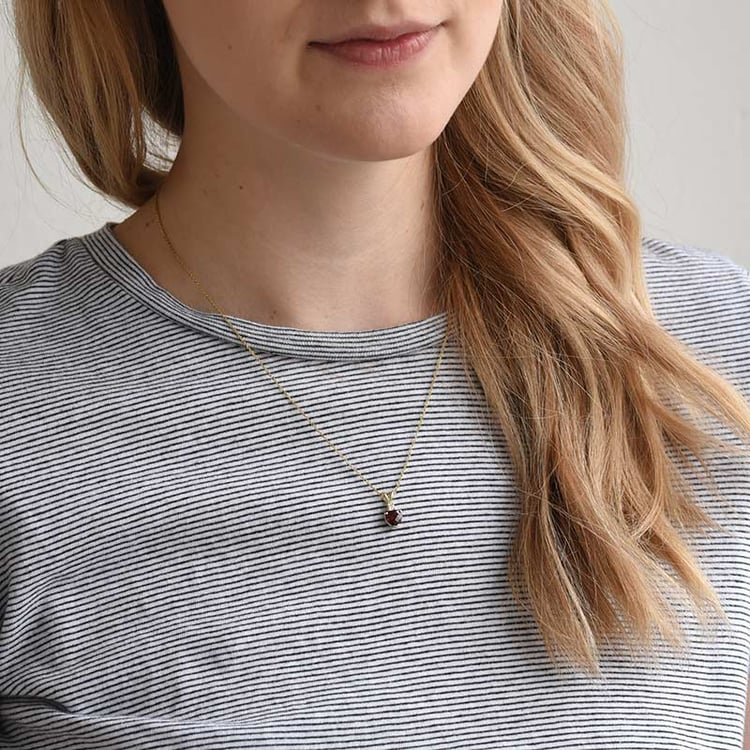 Dame mit Diamant und Granat Anhänger 69282